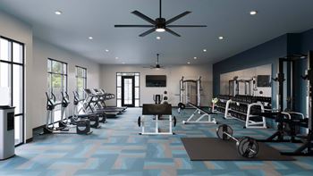 Fitness center with cardio machines and strength equipment